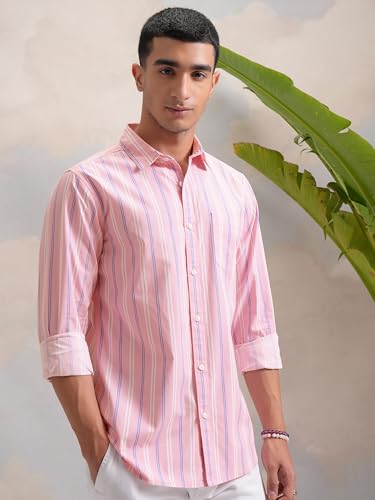 Image of Highlander Men's Slim Fit Striped Shirt | Full Sleeves | Everyday Wear Stylish Shirt for Men