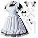 Japanese Anime Lot de 6 tabliers de soubrette Lolita pour déguisement, cosplay, gants et chaussettes, 6 pièces - Noir, Large