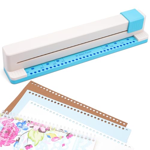 30 Holes Binding Punch Loose Leaf Paper Punch Machine Portable Hand Pushed Multi-Hole Puncher for Notebooks Agendas Planners to-Do Lists School Works and so Much More