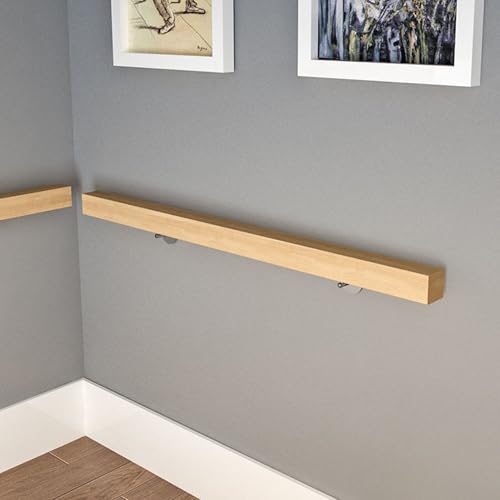 Rampe d'escalier en bois mural avec kit d'installation complet - 7