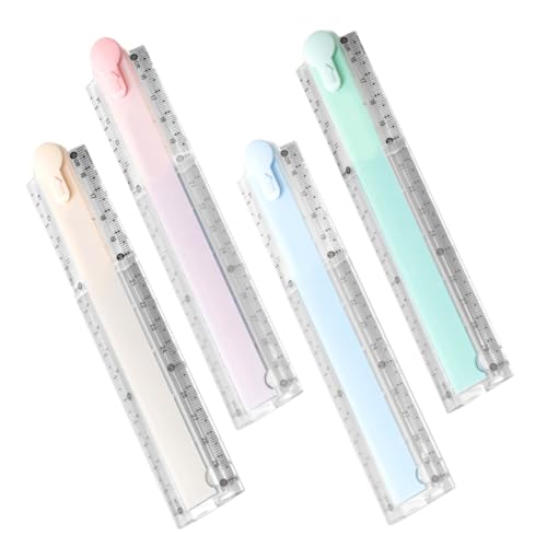 Abaodam 4個 折りたたみ 定規 定規 メートル法 定規 用 定規 文房具 用品 定