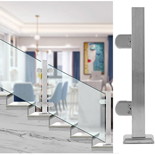 Poteau de balustrade escalier acier inoxydable et pince verre garde-corps