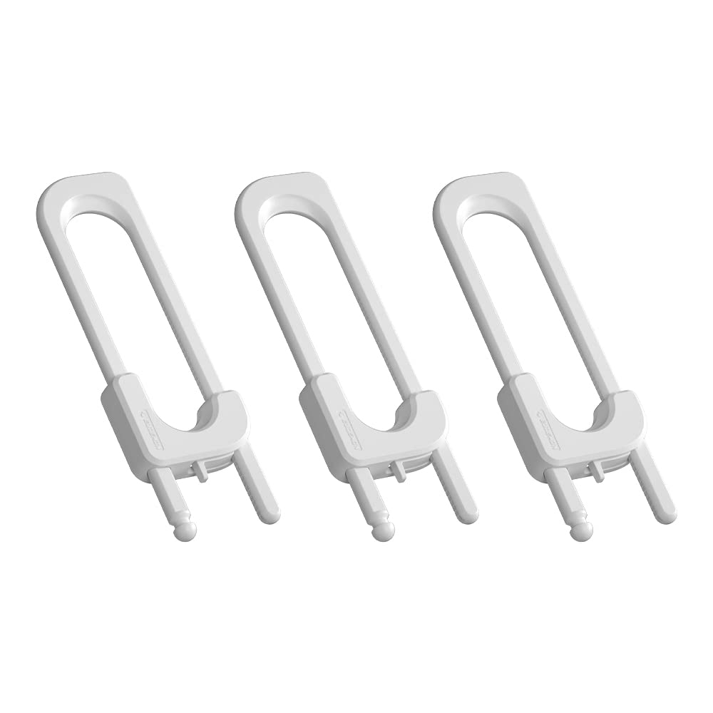 EUDEMON Lot de 3 Verrous de Sécurité pour Armoire en Forme de U, Verrou de Sécurité pour Bébé pour Tiroirs et Poignées de Placard, Commode, Cuisine, Rangement, Facile à Installer