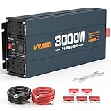MWXNE 3000W Inverter DC 12V to AC 120V for Vehicles, Car Converter with 4 AC Outlets,PD30W/QC3.0 Quick Charging USB Ports Power Inverter with LCD Display - Navy Blue/Black
