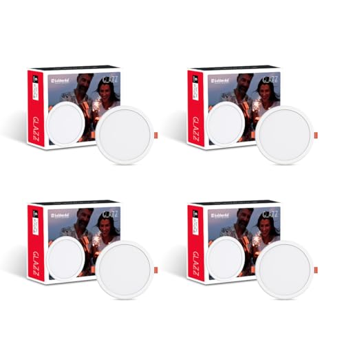 Image of Goldmedal Glazz 6W Round Ceiling Light| Recessed LED Downlight for False Ceiling |Cut Out :4.01 Inch|Downlight for Home,Hall,Room,Kitchen,Office,Shop |Neutral White (4000K), Pack of 4