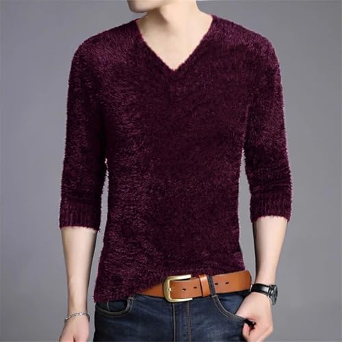 Men's V Neck Jumper Streetwear Long Sleeve Plain Clothing Tops3