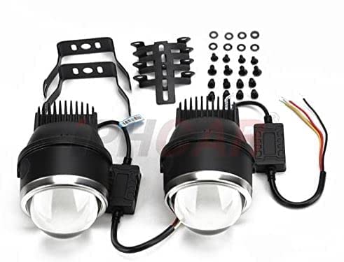 Image of IPH CAR M617 BI-LED TRI COLOR Laser Fog Lamp Projector 3 Inch High /Low beam With Integrated LED | For Car