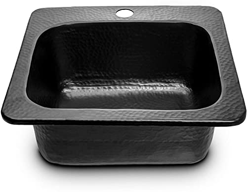 Monarch Abode 19192 Matte Black Hand Hammered Baxter Bar Prep Sink (15 Inches) #TOP4