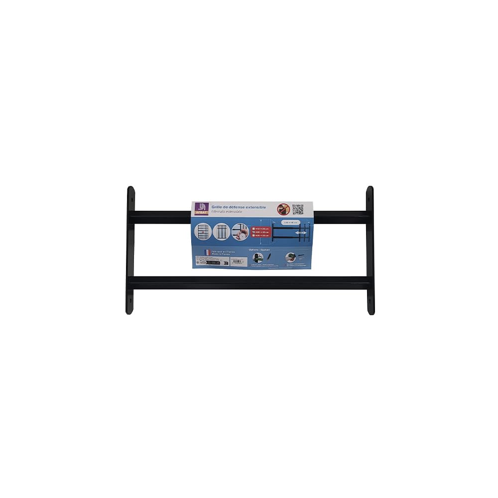 GRILLE DE DEFENSE EXTENSIBLE 2 barreaux 48 à 90cm noir