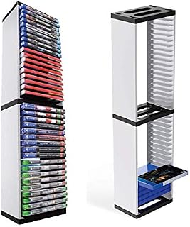 Foliner DVD Tower Free Standing DVD rack Media Storage Game Disc Tower Stand Storage Unit Storage Holder Disc Rack for PS5