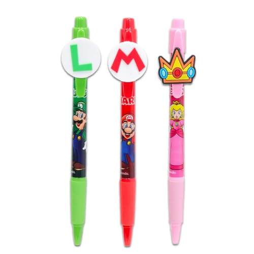Set de Plumas Super Mario con Clips y Stickers, Pack de 3 miniatura 2