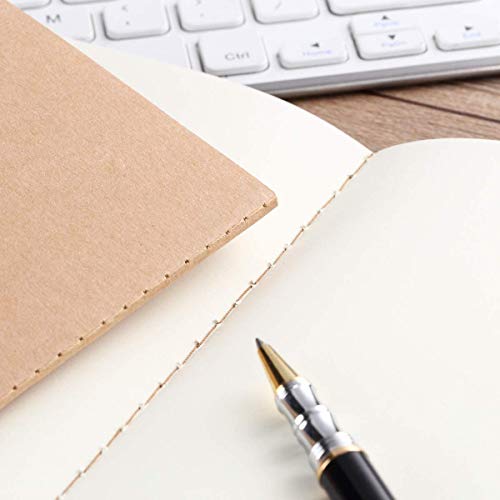 Xyark Large Blank Notebook Journals Bulk With Thick Plain Paper, 60 Pages, 8.5X11 Inch, Sketchbook Composition Diary Subject Notebooks Planner For Students Office, Kraft Journal Set, 12 Pack #TOP3