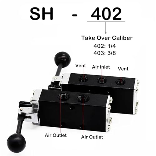 Vanne d'inversion SH-402 à deux positions et cinq voies de commande manuelle - 5