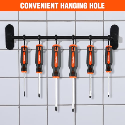 ValueMax 6-Piece Magnetic Screwdriver Set, 3 Phillips and 3 Flat Tip Screwdrivers, Non-slip Handle Screw Driver Set Kit - Image 5