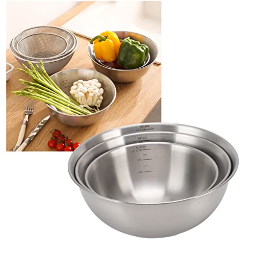 Set de 3 tazones de acero inoxidable para mezclar y servir ensaladas miniatura 3
