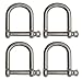 Extreme Max 3006.8225.4 BoatTector Stainless Steel Wide D Shackle - 1/4", 4-Pack