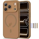 Picture of YEMORAN Case for iPhone 17 Pro 6.3'' Compatible with Magnetic Mag-Safe Charging [Camera Control Button] [Camera Protection] Matte Translucent Military Grade Shockproof Phone Case, Desert Brown