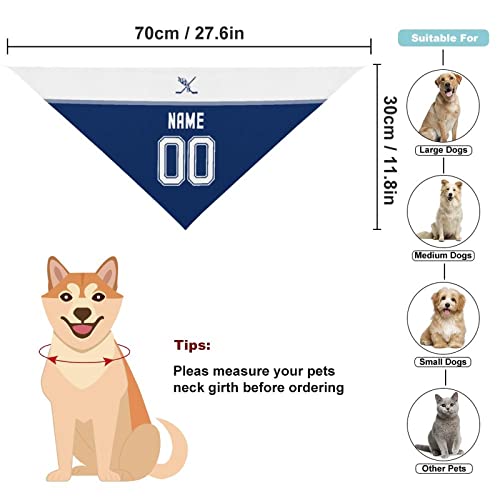 Custom Ice Hockey Puck Dog Bandan, Personalized Dog Bandanna, Pet Scarf Triangle Neckerchief Bibs Scarfs Select Any Number Name Sports Fan Gift For Dogs Cats #TOP1