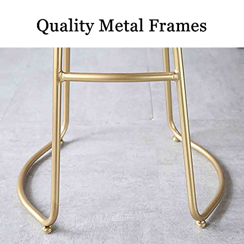 Tabourets de bar ensemble de 2 en velours avec repose-pieds doré 65cm
