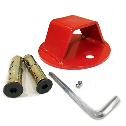 ViPER Atom Motorcycle Ground Anchor Heavy Duty Strong Steel Motorbike Floor Wall Anchors Perfect Security Locking Point For Mountain Bike Scooter Bicycle Safety (Red)