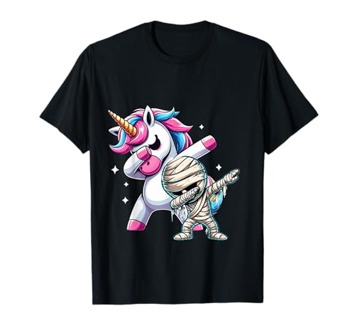 Dabbing Mummy Unicorn para niños, niñas, mujeres y adolescentes, arcoíris Camiseta