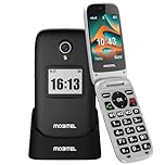 Mobitel 8010 4G Flip Phone for Elderly Big Button Mobile Phone for Seniors SIM Free Unlocked Senior Mobile Phone with SOS Emergency Button Loud Speaker Charging Dock Easy to Use Simple Phone (Black)