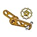 Zxpjkyu Bike Chain Tensioner Cycling Parts Bike Chain Stabilizer Bicycle Chain Tensioner for Biking, Gold with GuideWheel