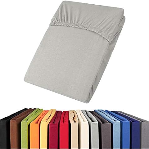 aqua-textil Fitted Sheet, Cotton, Grey, Spannbettlaken 180x200 bis 200x200 cm Cover
