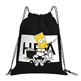 [COOLEAD] シンプソンズ ジムサック ナップサック プールバッグ バッグ 大容量 収納便利 軽量 おしゃれ 水泳 部活 運動 遠足 旅行 人気 アニメ グッズ キャラクター bv1