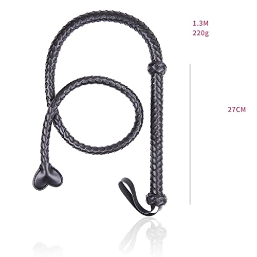 Chicote de cavalo de couro PU com alça de amarração Paddle Chicote espalhado para treinamento de cav