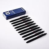 Kaco 0.5mm Black Retractable Liquid Gel Pen, Fast-dry, Smooth Writing, Office & School Pens,10/pack