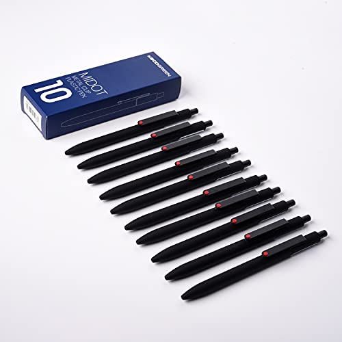 Kaco 0.5Mm Black Retractable Liquid Gel Pen, Fast-Dry, Smooth Writing, Office & School Pens,10/Pack #TOP22