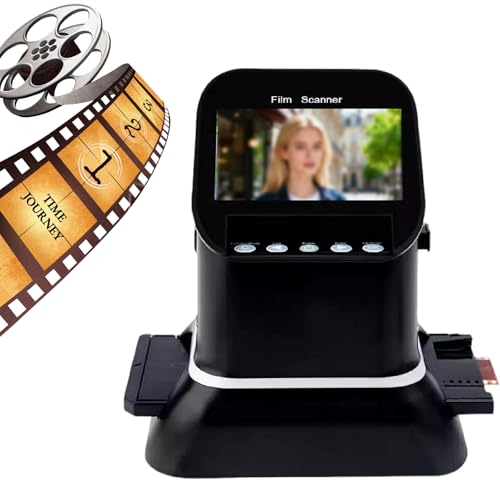 KUSOLE 4.3-inch digital film and slide scanner, converts 120 medium format, 127 film, microfilm, 35mm negatives and slides to digital JPEG, 22-megapixel film scanner