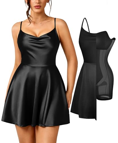 Popilush A Line Mini Corset Dress Shapewear Tummy Control Sleeveless Dresses Birthday Party Outfits...