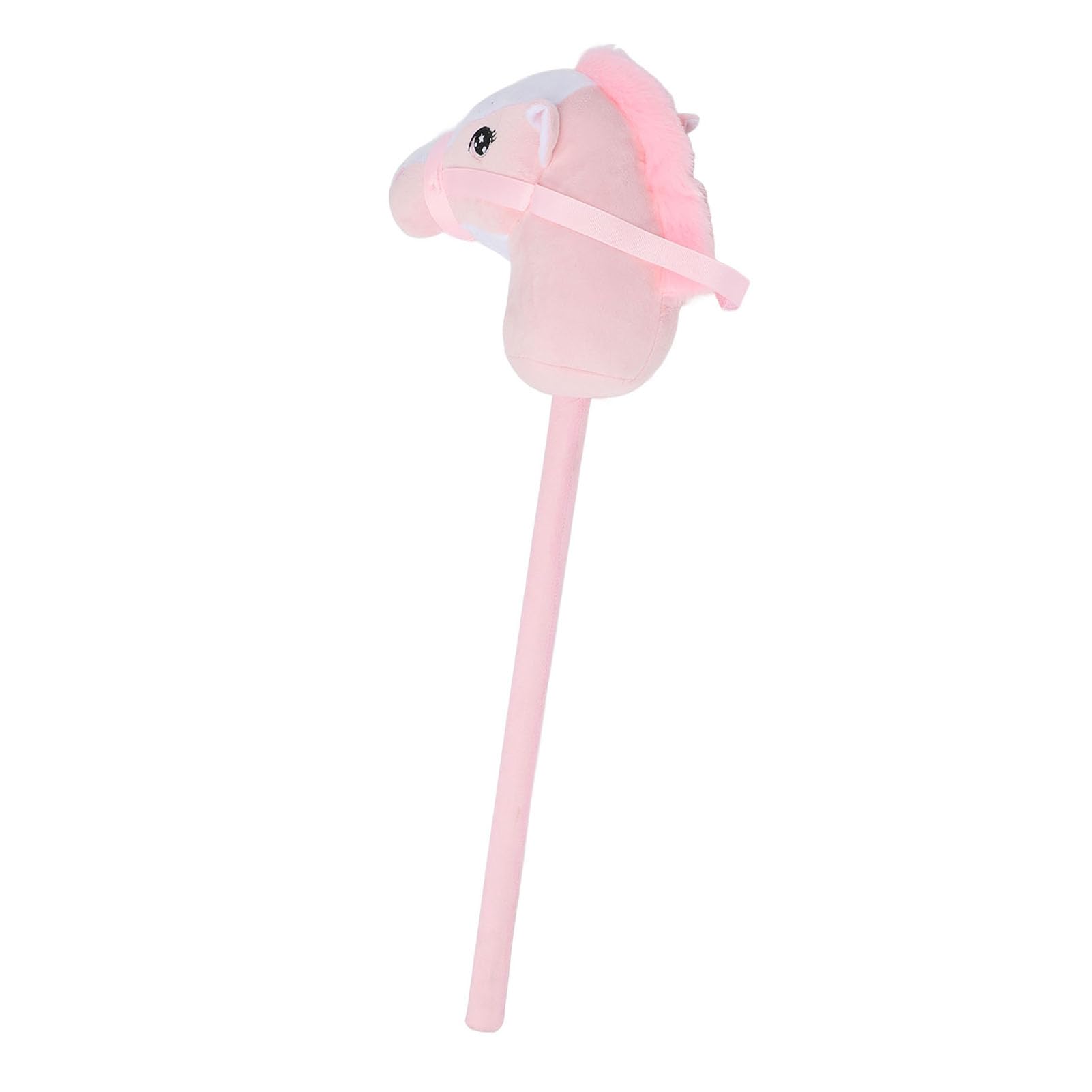 Chrees Bastón de caballo para el tiempo libre, 70 cm de felpa y PVC dibujos animados, felpa simulada, hecho a mano (rosa)