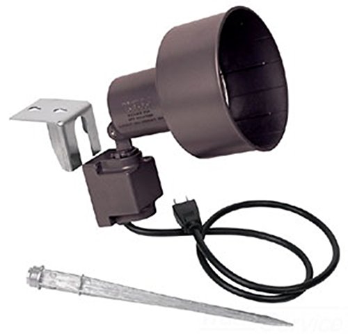 Thomas & Betts K780BR Red Dot Portable Deep-Shielded Spotlight with Ground Spike, Wall Bracket, Gasket and Screws, Bronze