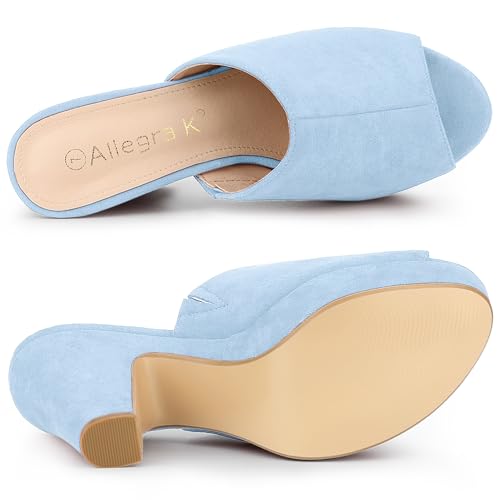 Image of Allegra K Women's Open Toe Platform Chunky Heel Slides Sandals