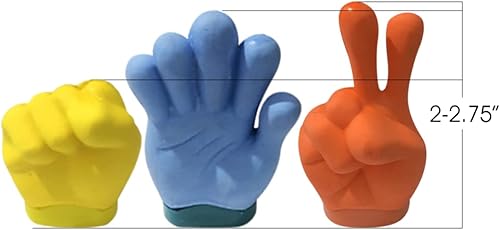 Miniatura 3 de ArtCreativity Borradores en forma de mano con sacapuntas, juego de 12, suministros escolares estéticos para niños, recuerdos de fiesta únicos para