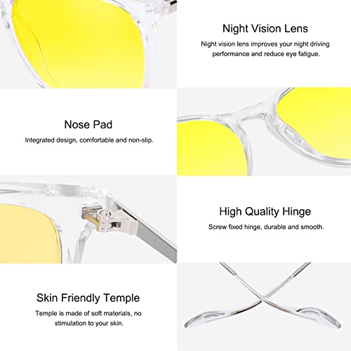 Image of HAOLOTA Night Vision Glasses for Driving Anti Glare, Polarized Nighttime Safety Glasses for Women Men UV400 Protection