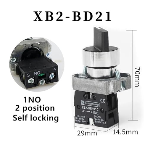 Bouton sélecteur 22mm XB2-BD23 à réinitialisation 3 positions
