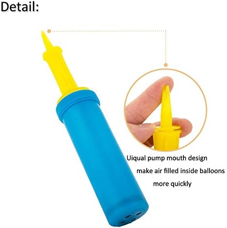 Leixi Pack of 2 Balloons Hand Pump with 1pcs Balloons tie tool - Double Action Air Pumps for Balloons, Exercise Balls, Yoga Balls,Balloon Column Arch