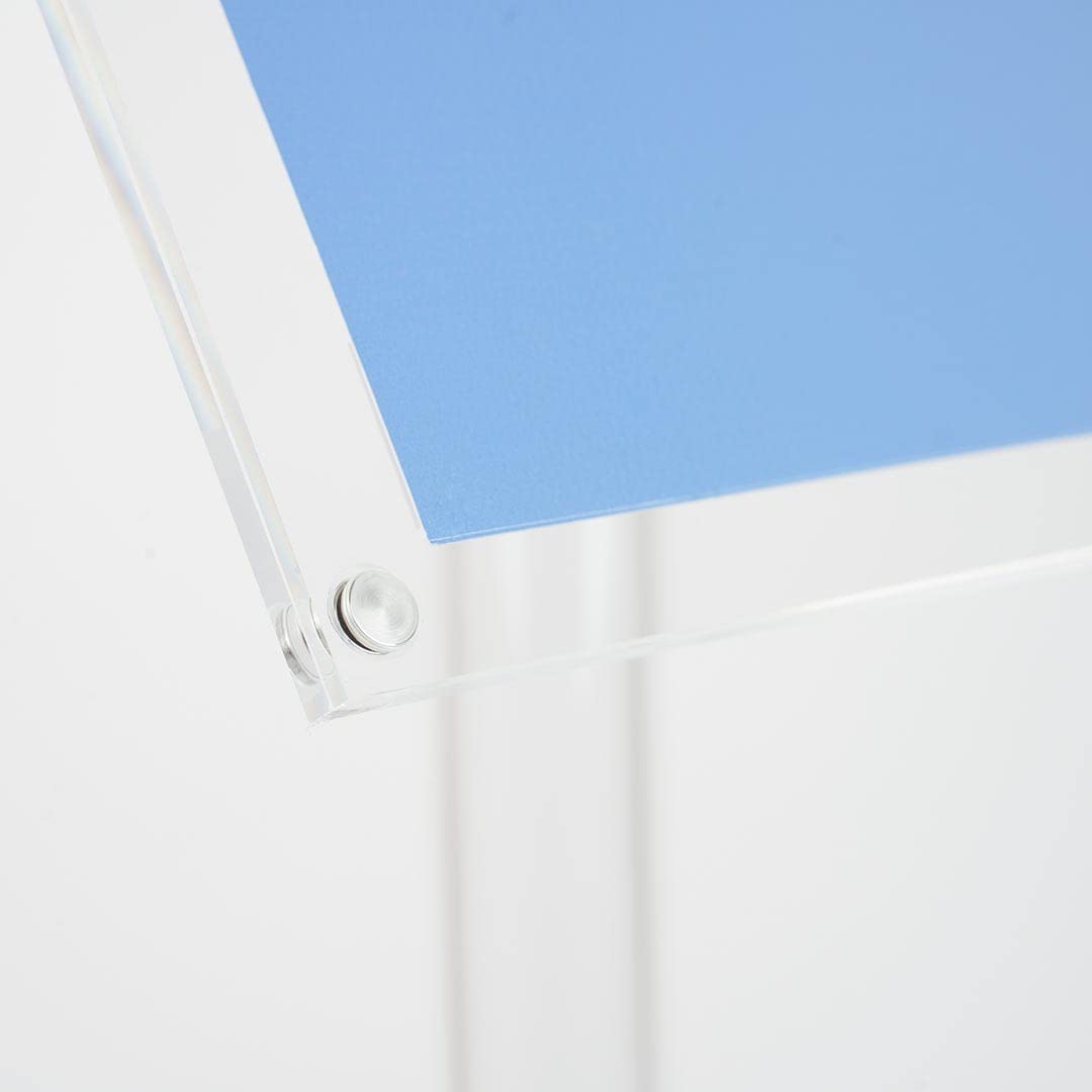 Danieli Store - Expositor Publicitario de Pie de Metacrilato Transparente - Soporte para Carteles A3 con Cierre Magnético - Orientable en Horizontal y Vertical - Soporte Porta Menu de Exterior