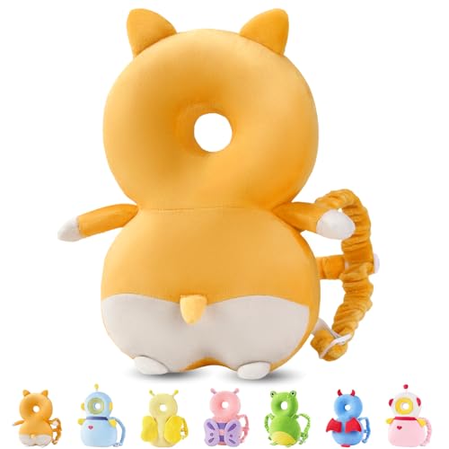 Image of JunNeng Baby Head Protector Backpack, Toddler Walking Fall Head Protection, Orange Cogri