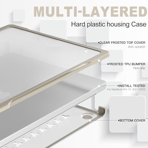 Funda MacBook Air 13 antihuellas con doble capa rígida de plástico resistente caqui 6