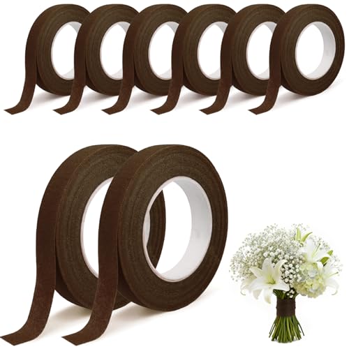 8Pack Floral Tape Brown Flower Tape for Thanksgiving Decor Bouquet Wrapping