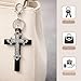 Komomomi Cross Keychain Y2K Aesthetics Bag Charm Keychain Religion Christian Gifts Women Charm for Purse Handbags Backpacks (Black)