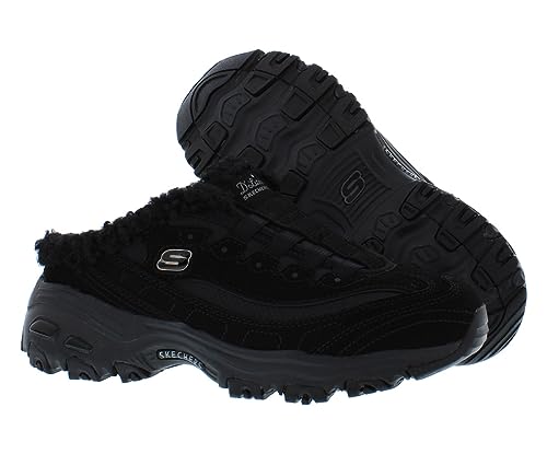 Skechers Women's D'Lites Comfy Step Sneaker, Black/Black, Size 6