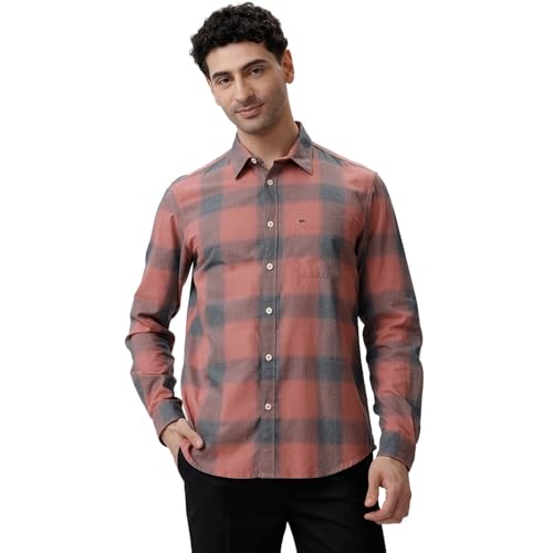 Image of BASICS 100% Cotton Checked Shirt for Men | Slim Fit | Everyday Smart Casual Wear | Full Sleeve
