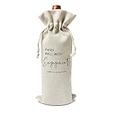 Zodvery Engagement Wine Gift Bags - for Wedding, Engagement, Couples - Reusable Burlap With Drawstring Gift Bag (5.5'x 13.5')-1 Pcs/jiu009