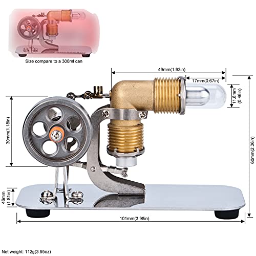 DjuiinoStar Mini Hot Air Stirling Engine: A High Performance Pocket-Sized Working Model - Thumbnail 4